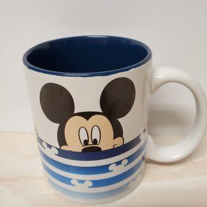 Mickey Mouse Blue Stripe Mug - Brand New
